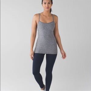 LULULEMON Y back gray tank with built in bra size 6